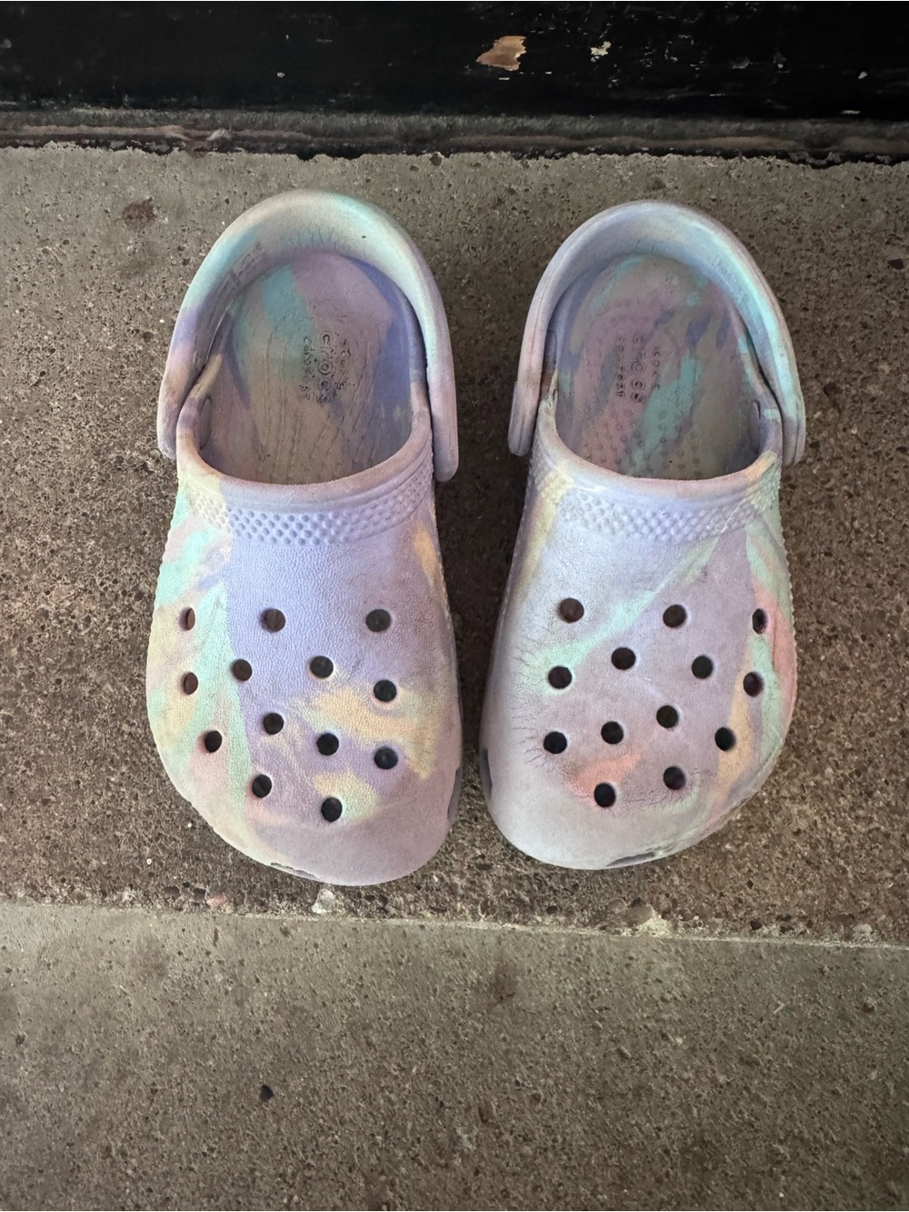CROCS Kids Iridescent Pastel Clogs - Lavender Multi Haze